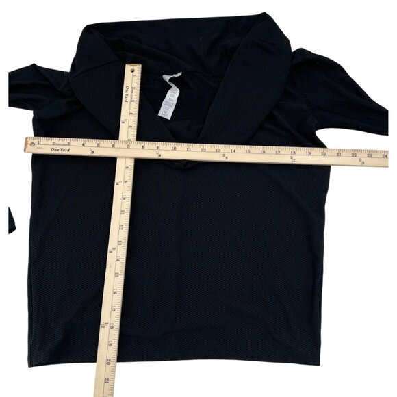 Demi Lovato Fabletics Black Long Sleeve Cowl Neck Top M Nylon/Spandex Stretch - Picture 5 of 5